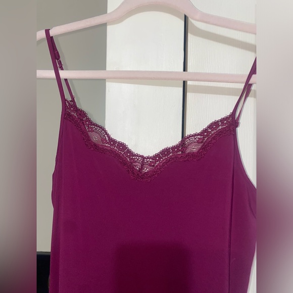 Y2K Purple Lace Top with Adjustable Straps | Size: M | Smart Set - Picture 2 of 4